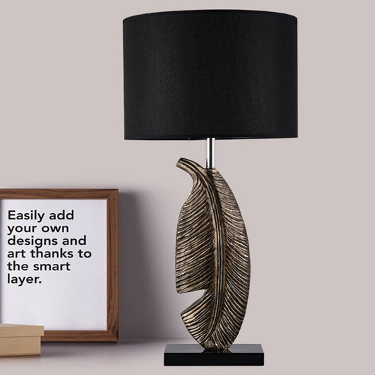 1 Bulb Bedroom Task Lamp Nordic Black Reading Book Light with Cylindrical Fabric Shade